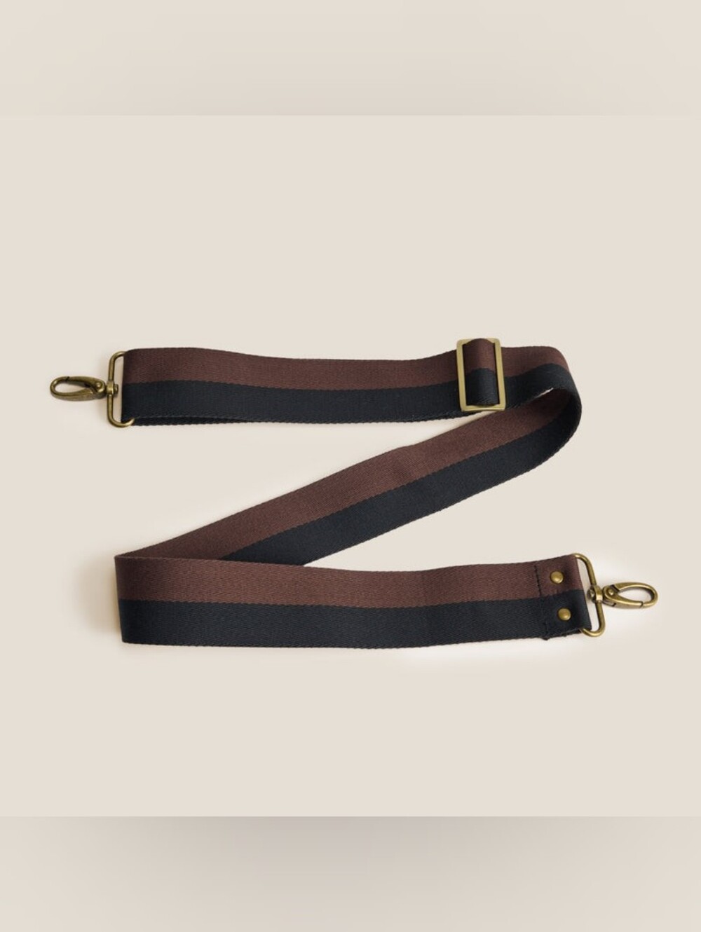 Parker Thatch 🔸Adjustable Crossbody Strap 🔸 Black & Brown Stripe